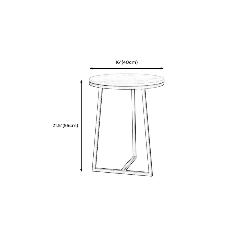 Modern Style Marble Top and Iron Work Black/gold Base Side Table