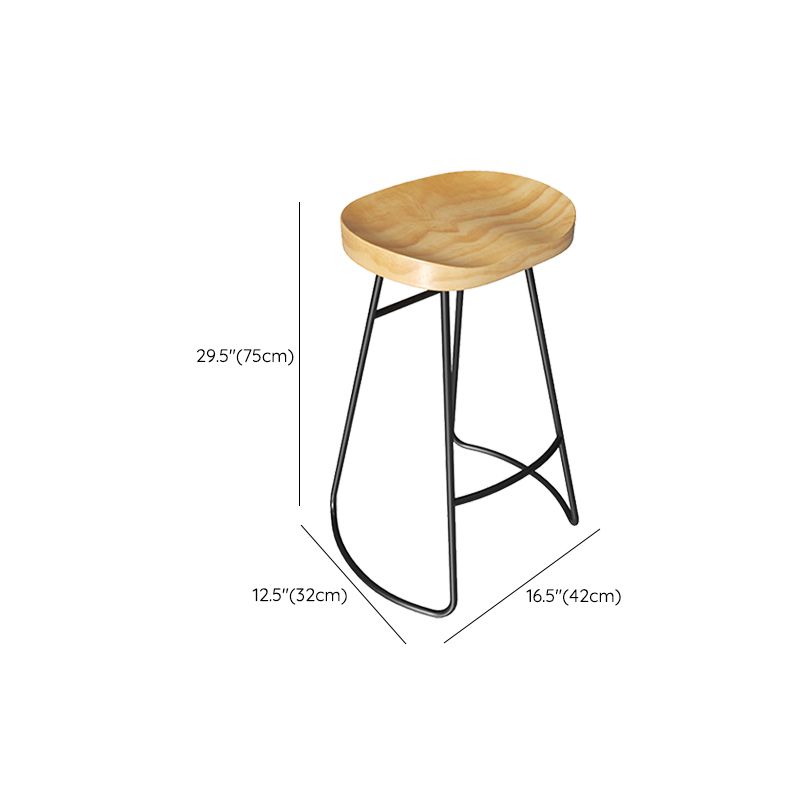Modern Solid Wood Counter Height Stools with Footrest for Restaurant