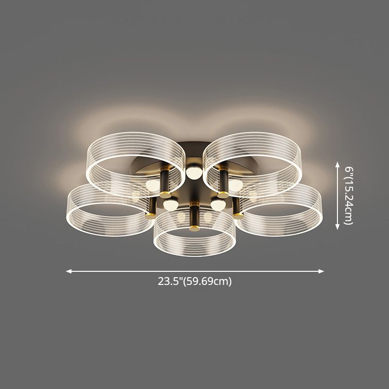 Éclair semi-mont rond en acrylique