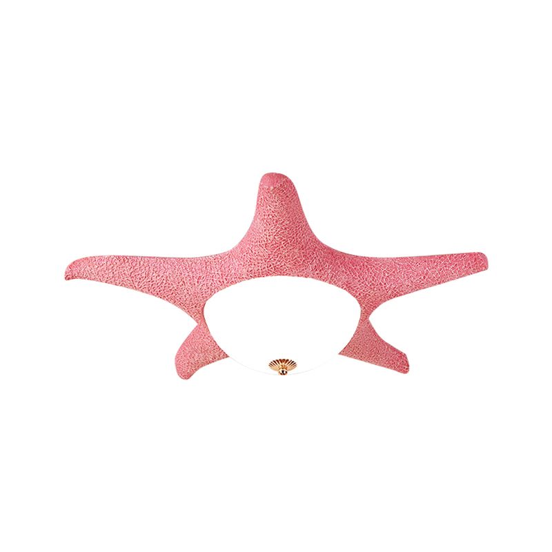 Starfish Kid Bedroom Flush Mount Light Resin Nordic Stylish Ceiling Fixture