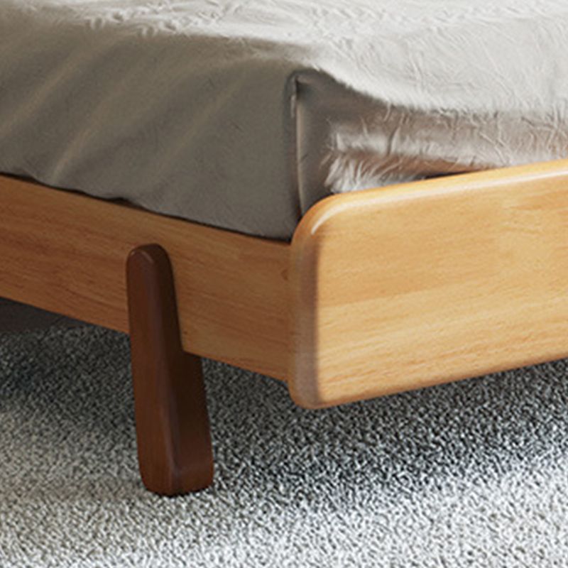 84.65 inch Wide Scandinavian Standard Bed Solid Wood Bed with Headboard