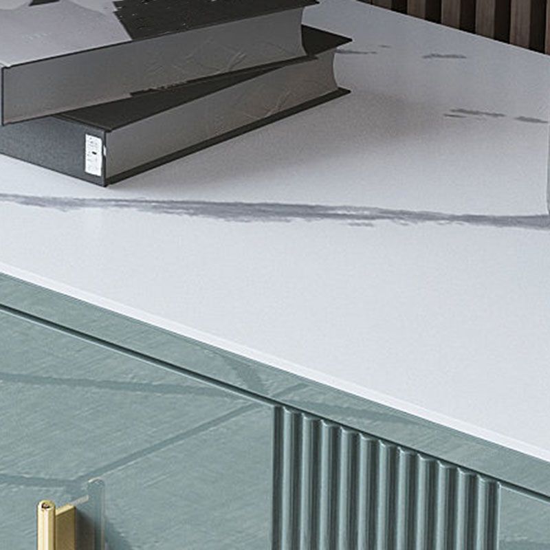 Glam Double Dresser Stone Horizontal Storage Chest Dresser for Bedroom