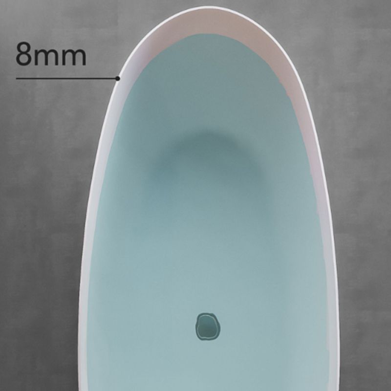 Soaking Stone Bathtub Antique Finish Oval Back to Wall Bath Tub