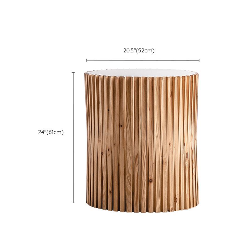 Modernistic Round Solid Wood Side Table Rustic Tree Stump Side End Snack Table