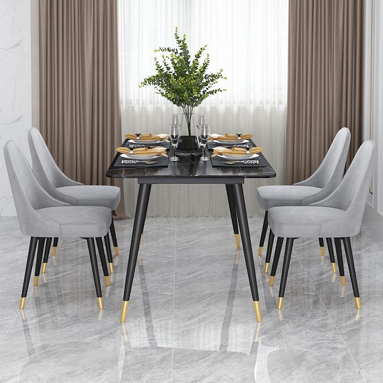 Stone Dining Table Contemporary Rectangle Dining Table with 4 Legs