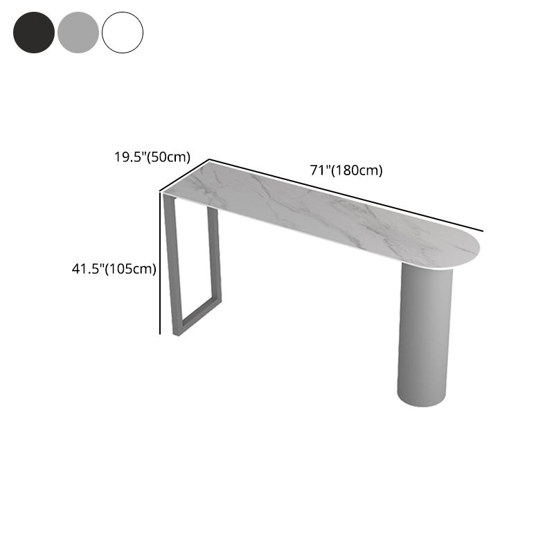 Stone Bar Dining Table Modern Bar Table with Double Pedestal for Dining Room Kitchen