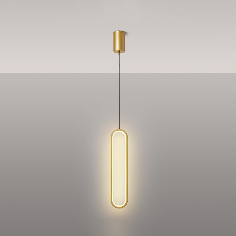 Linear Shape Metal Pendant Light Modern Style 1-Light Hanging Lamp