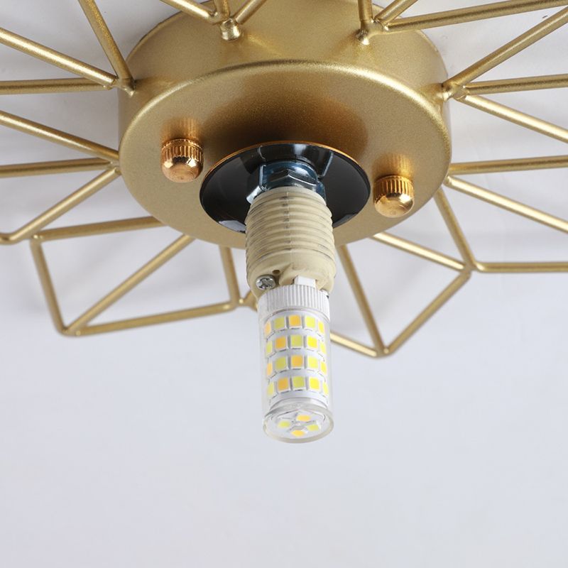 Plafonnier encastré sphérique doré, luminaire de plafond en verre de Style nordique