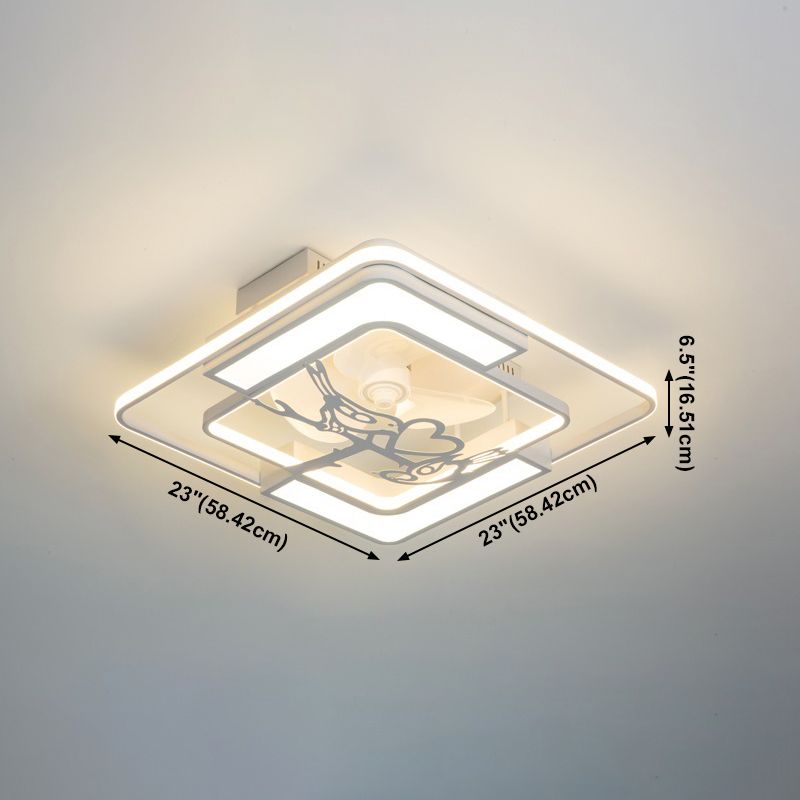 Lampada per ventola a soffitto moderna Nordic Acrilico da letto da letto Soggiorno semifulò la luce del soffitto