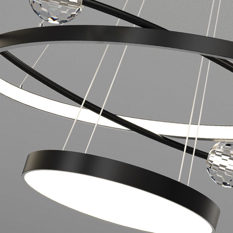 Nordic Circle Chandelier Metal Layered LED Chandelier Pendant for Living Room