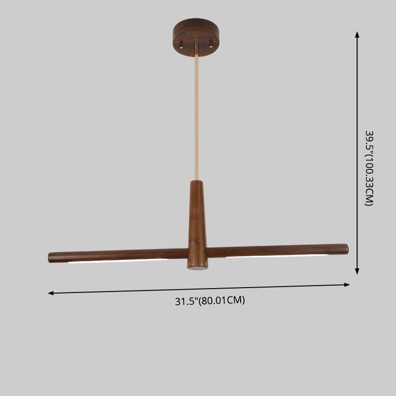 Linear Large Kitchen Pendant Lights Wood Modern Chandelier Lighting Fixtures for Restaurant