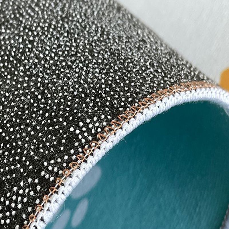 Black Modern Rug Polyester Wave Point Rug Non-Slip Backing Rug for Living Room