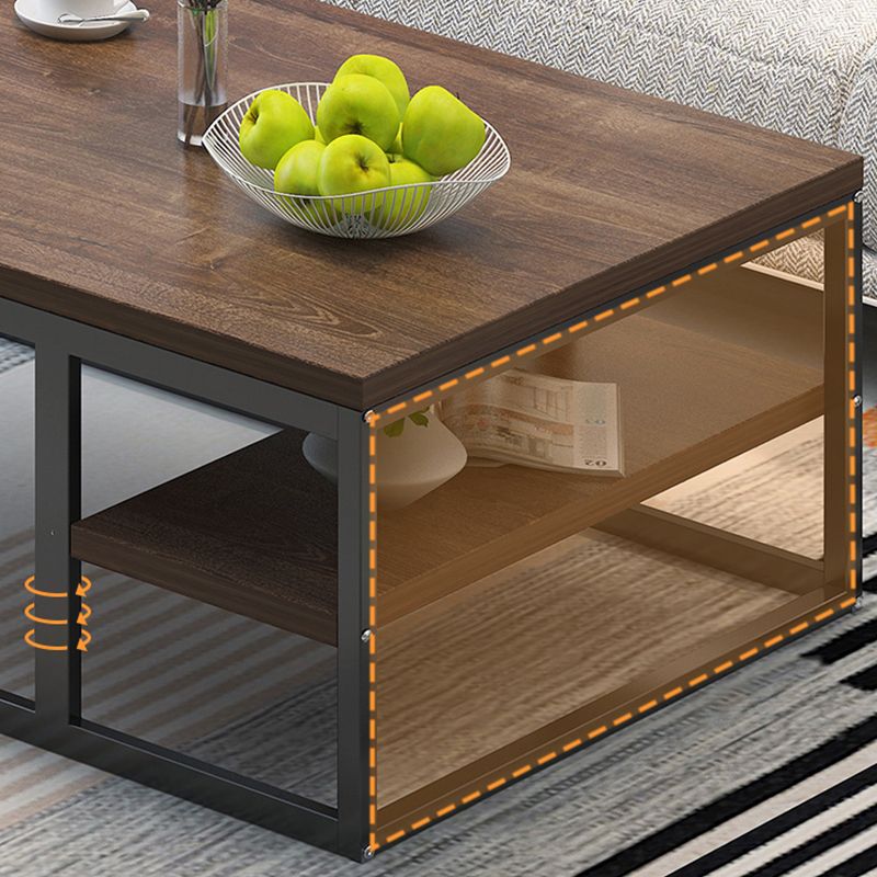 Rectangular Frame Base Wooden Table Modern Style Coffee Table