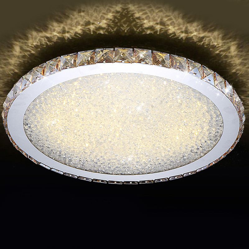 Modern Crystal Flush Mount Light Fixtures 1-Light LED Flush Mount for Bedroom