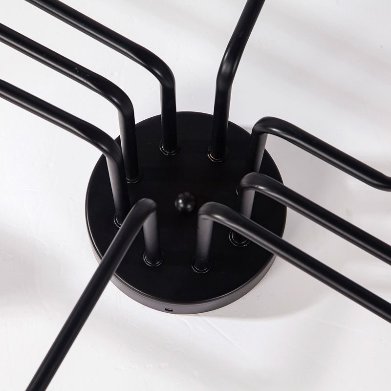 Black Sputnik Semi Flush Monte en estilo de techo de hierro forjado de estilo retro industrial para sala de estar