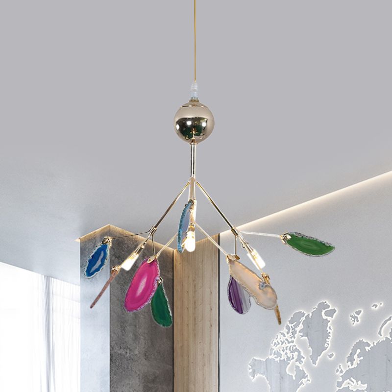 Moderne stijl vuurvliegplafond hanglamp lamp agaat 4/16 lichten woonkamer kroonluchter verlichting in blauw/groen