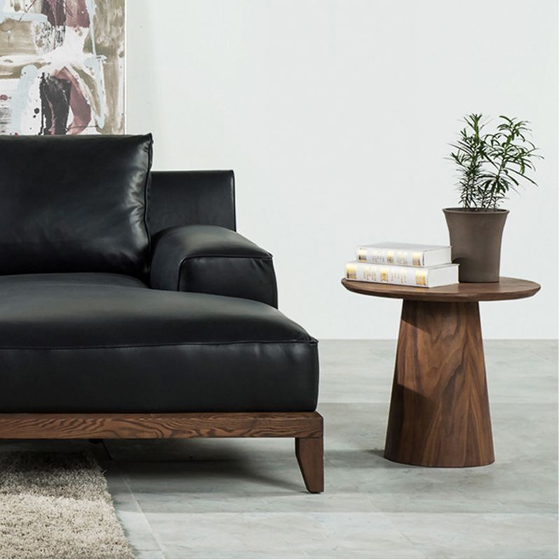 End Table Solid Wood Pedestal Round Scandinavian Living Room Side Table