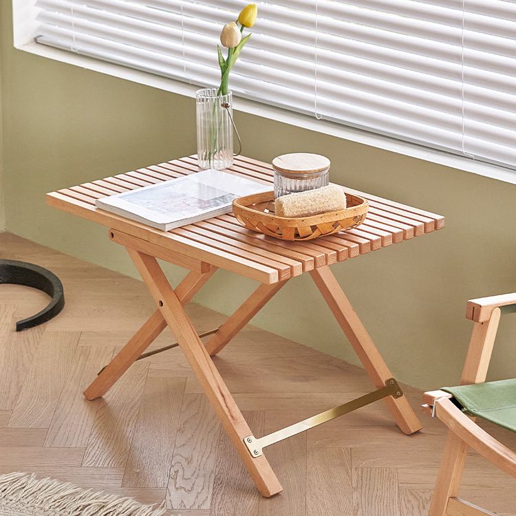 Modern Waterproof Wood Courtyard Table Rectangle Outdoor Table