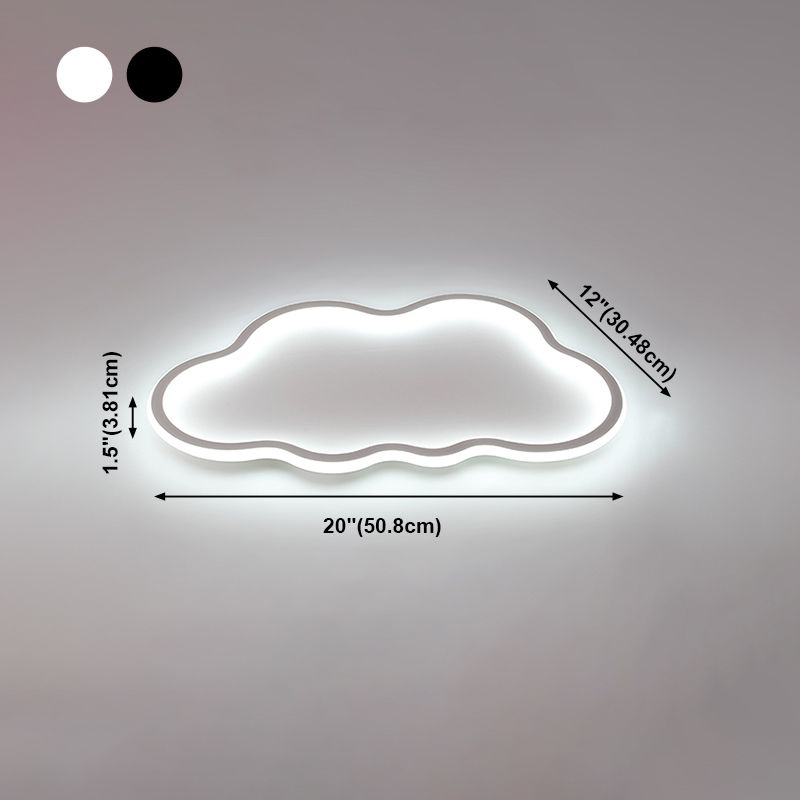 Accesorio de techo LED de nube acrílica en soporte empotrado de hierro forjado de estilo conciso moderno