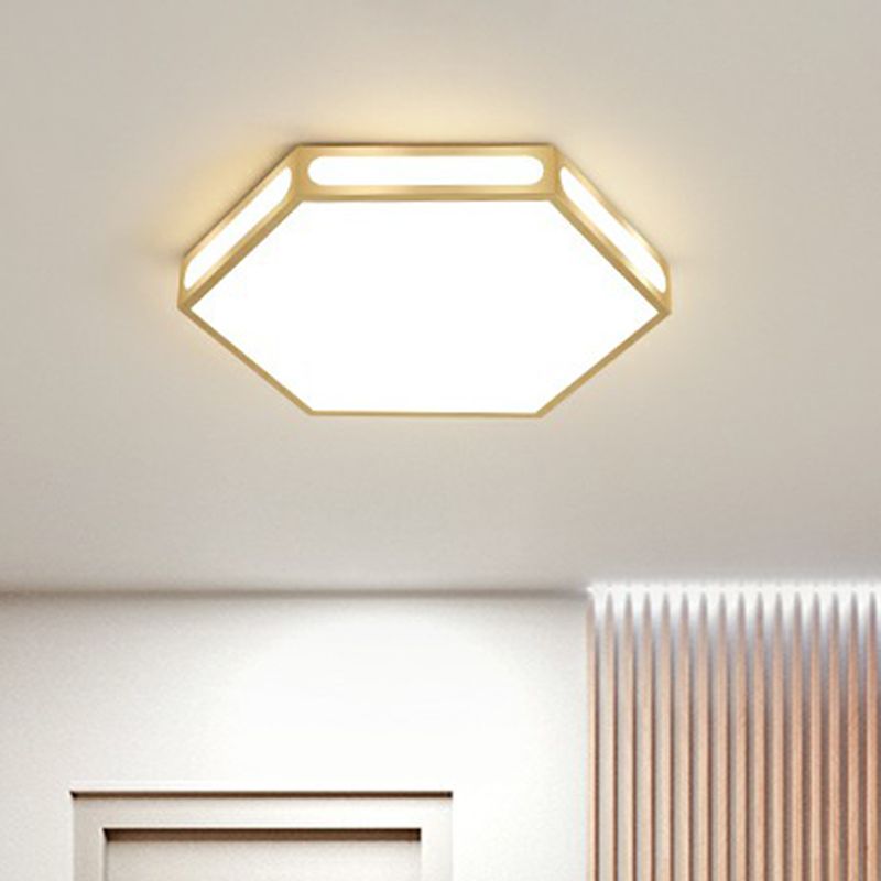 Gouden zeshoek led-inbouw moderne acryl plafondlamp voor slaapkamer