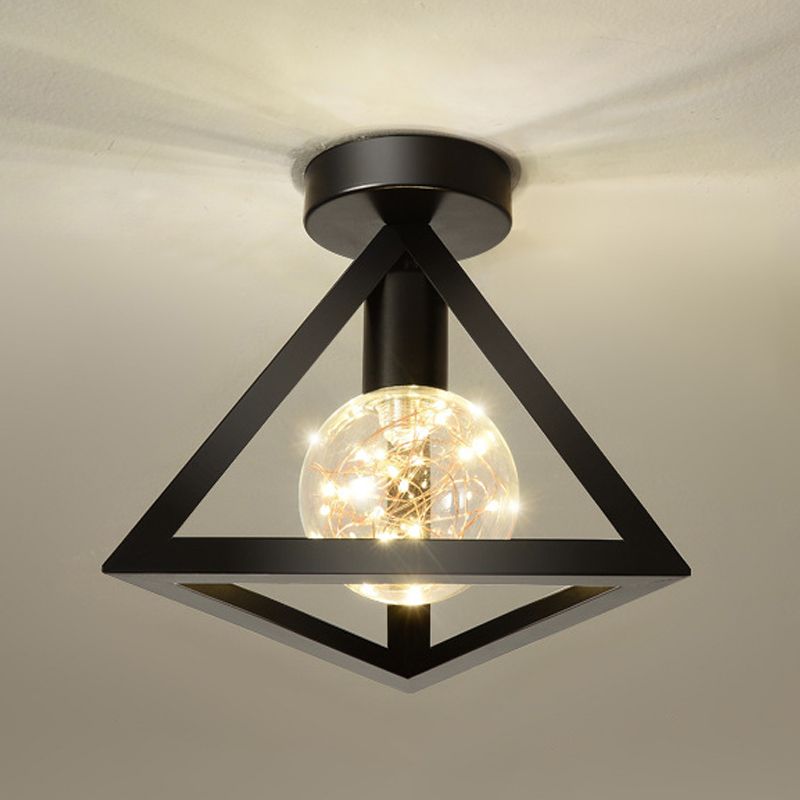 1 plafond de plafond clair éclairage de plafond en verre de style industriel pour le salon