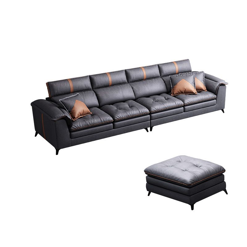 Pillow Top Arm Sectional Sofa 37.4"High Fabric Adjustable Cushion Back Sofa