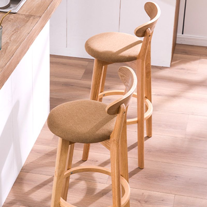 Contemporary Solid Wood Barstool Bristol Bar Stool with Footrest and Low Back