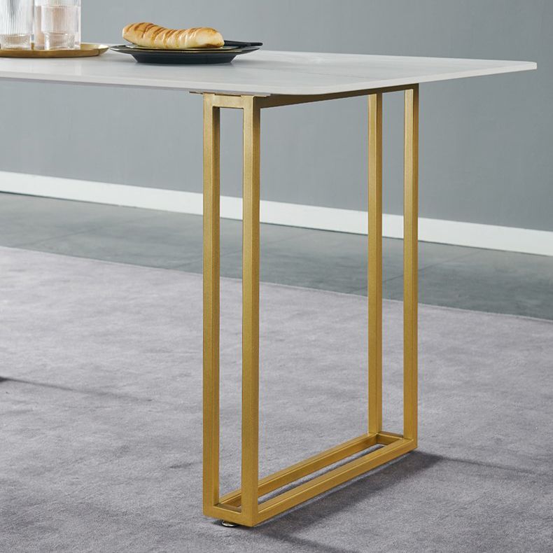 Mesa de comedor con pedestal doble, muebles rectangulares de lujo tradicionales
