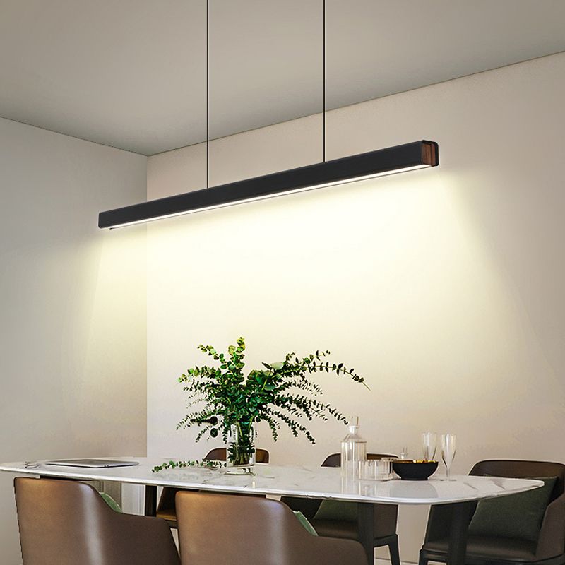Contemporary Island Light Linear Metal 1 Light Island Lights in Black