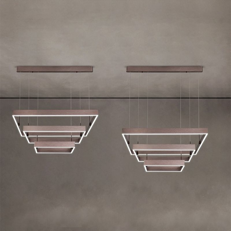 Lámparas de lámparas cuadradas de tres niveles lámpara de metal moderno 3 luces lámparas