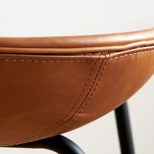 Contemporary PU Leather Bar-stool Bucket Seat Counter Bar Stool with Metal Legs