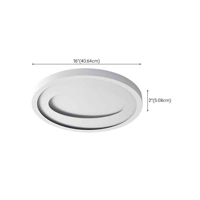 Minimalism Circle Flush Mount Ceiling Light Fixture in White for Bedroom