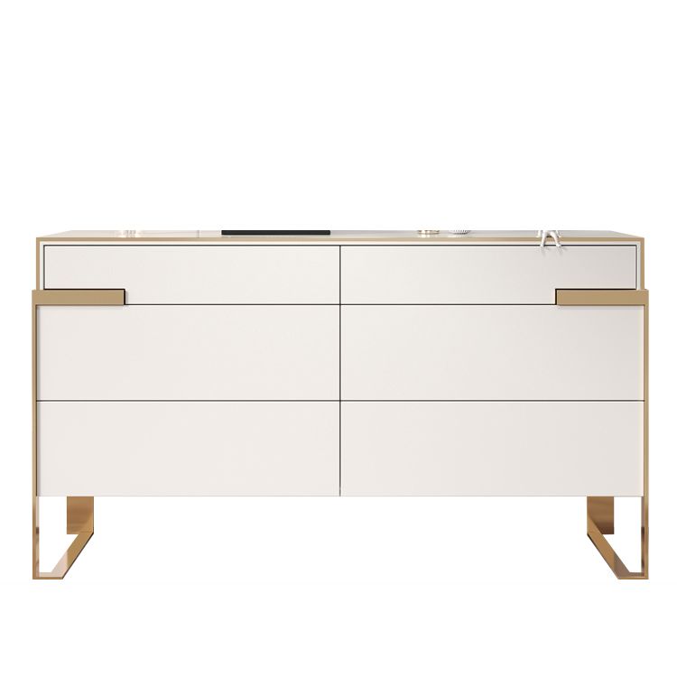 Glam Storage Chest Wooden Storage Chest Dresser with 6 Drawers