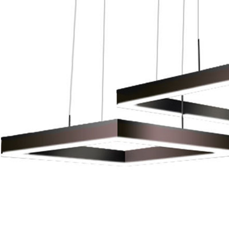 Rectangular Contemporary Chandelier Light Fixtures Restaurant Hanging Chandelier with Acrylic Shade