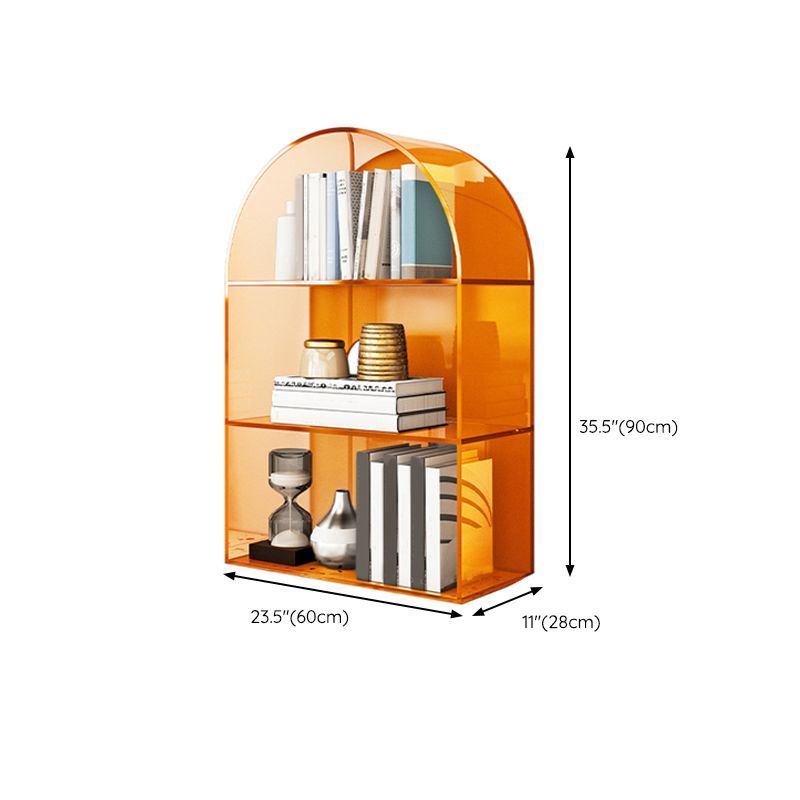 Glam Standard Acrylic Bookshelf Closed Back Bookcase with Shelves