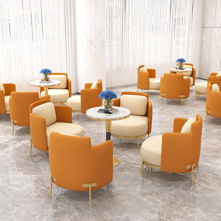 Glam Round Dinette Set with Padded Chairs 1/2/3/5 Pcs White Stone Dining Set for Home