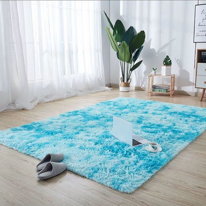 Tapis moderne rouge moderne en polyester moquette de couleur solide tapis de support sans glissement pour le salon