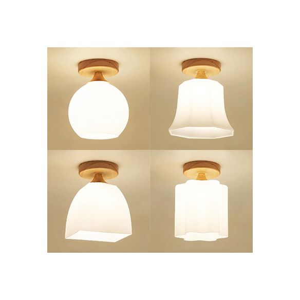 Stile moderno Light Affiolo bianco con soffitto a filo una lampada a soffitto in vetro opale per bagno