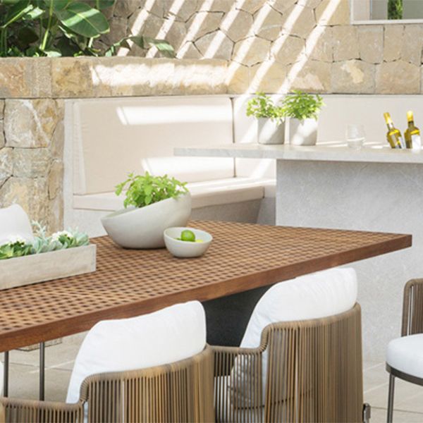 Modern Style 1/9 Pieces Metal Dining Set Stone Table Set for Outdoor