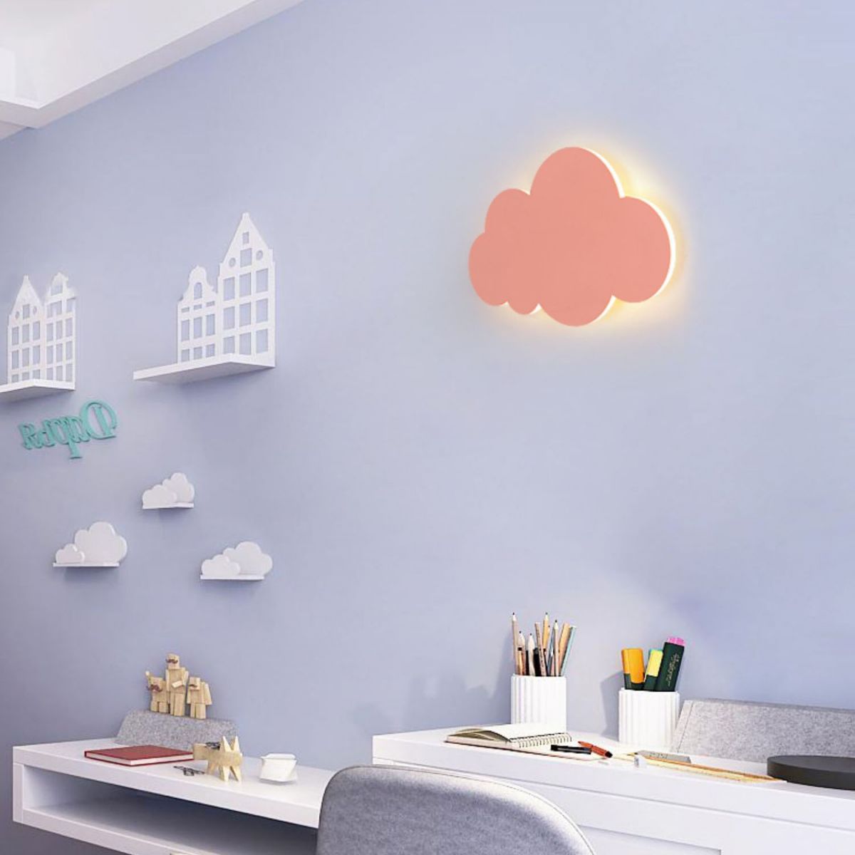 Bambini nuvol ombra a parete montata in ferro battuto con le luci delle pareti per la stanza dei bambini