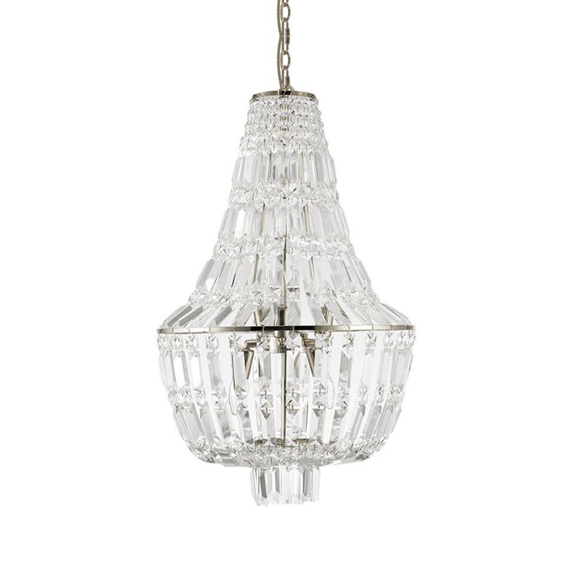 Jar Empire Chandelier Modernist Crystal 4 Heads Gold/Silver Ceiling Pendant Light for Bedroom