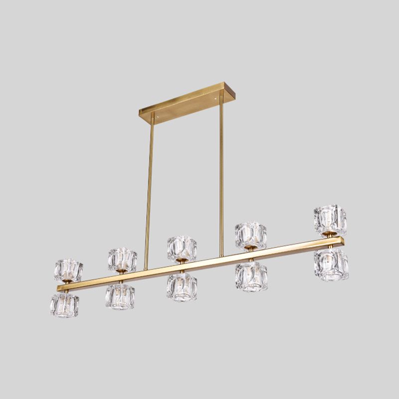 Nordic Multi Head Chandelier Light Fixtures Glass Gold Hanging Chandelier for Restaurant
