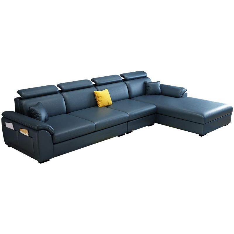 Modern Fabric/Faux Leather Sofa & Chaise with Storage for Living Room
