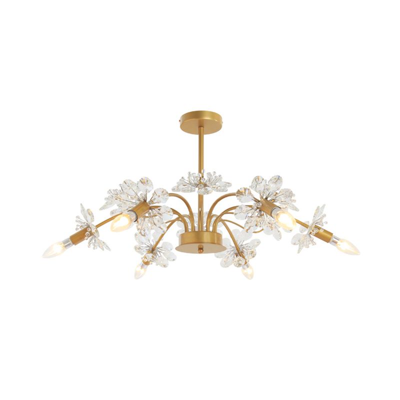 Kit de luz colgante de oro de oro posmoderna 7 cabezas de araña de cristal luz colgante