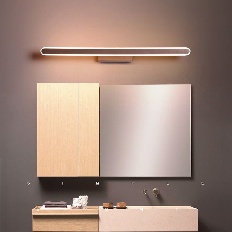 Brown Contemporary Linear Wall Mounted Light Fixture 1-Light Sconce Light for Bathroom