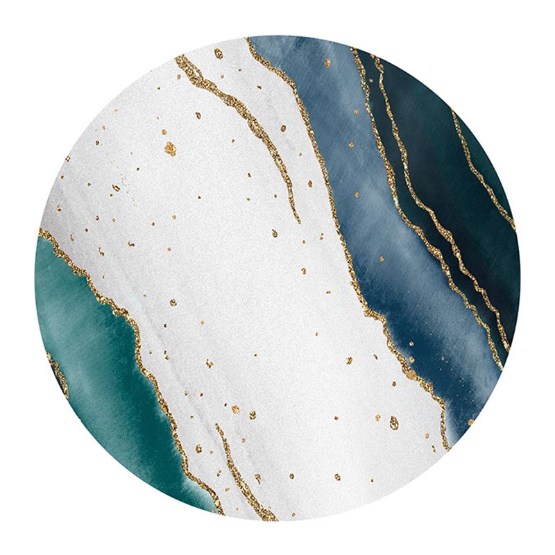 Green Black Graphic Rug Polyester Modern Rug Non-Slip Backing Rug for Living Room