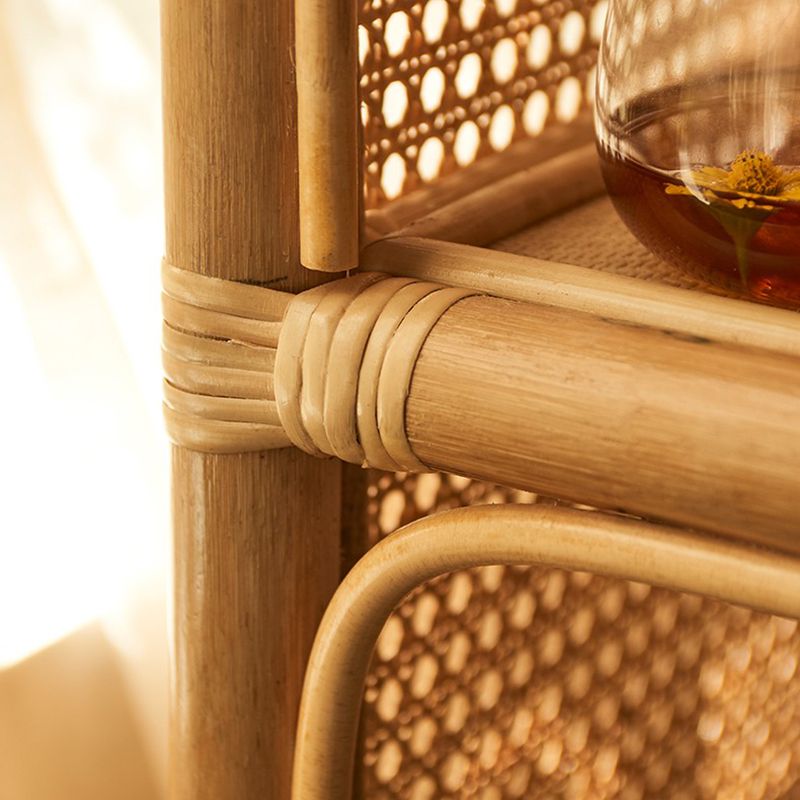 Modern Closed Back Natural Shelf Bookcase Bamboo Shelves Included Shelf for Bedroom