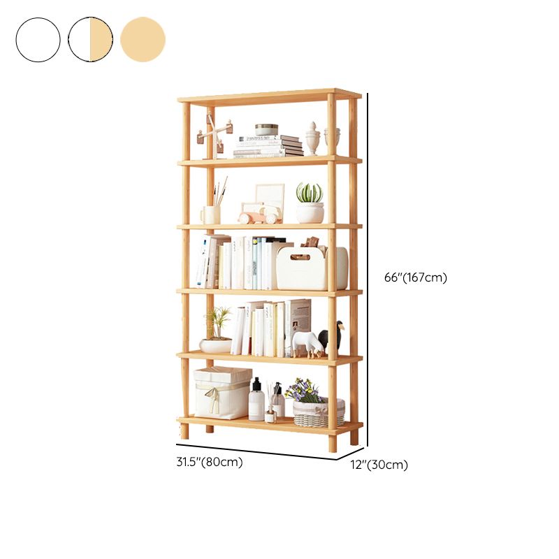 Modern Open Back Standard Bookshelf Wooden Bookcase for Study Room