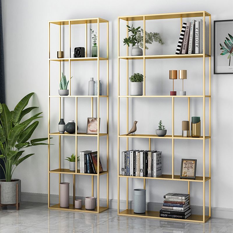 Modern Iron Geometric Shelf Living Room 78.74" Height Bookshelf