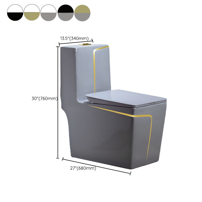 Traditional Floor Mount Toilet Seat Included Toilet Bowl for Bathroom